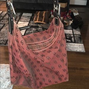 - Dooney& Burke Signature Fabric Hobo Bag